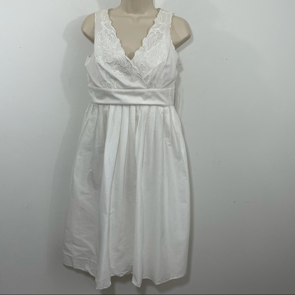 NWT Adriana Papell cotton embroidered mini dress 8